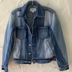Frame Denim Blue Colorblock Jacket